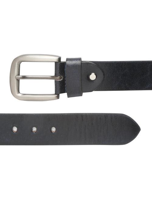 Mens Navy Textured Leather Casual belt