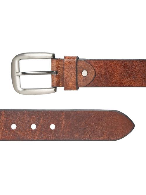 Mens Tan Textured Leather Casual belt