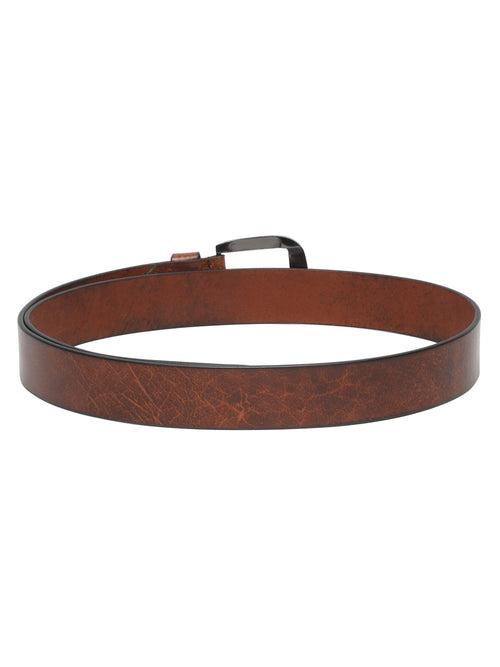 Mens Tan Textured Leather Casual belt