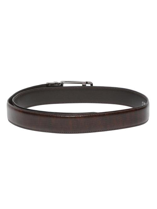 Men Brown Lizard Texture Leather Auto-Lock Buckle Belt