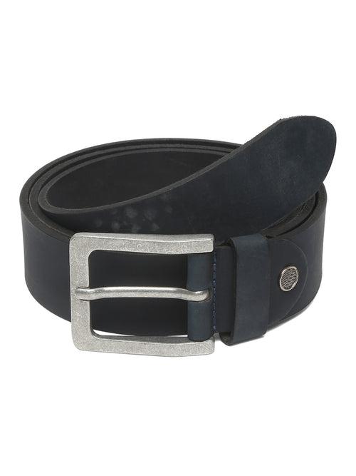 Mens Classic Navy Leather Casual Belt