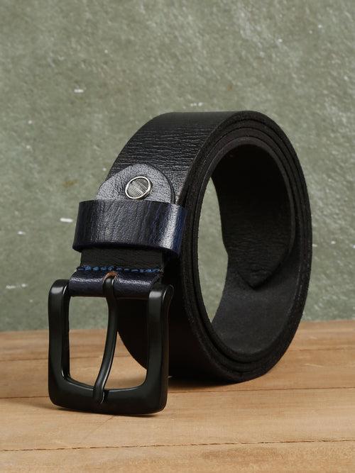 Men Blue Leather Casual belt