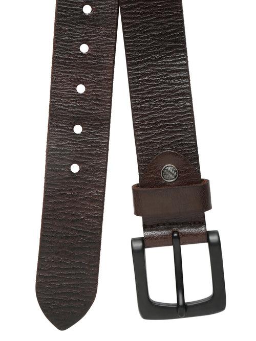 Men Deep Brown Leather Casual belt