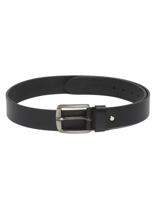 Mens Classic Black Leather Casual Belt