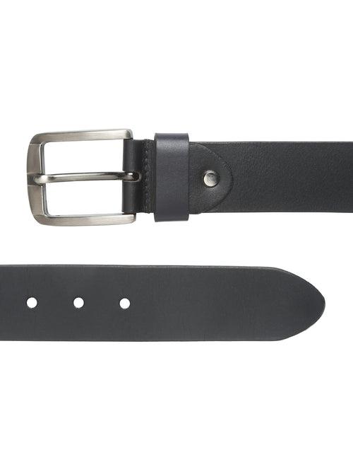 Mens Classic Black Leather Casual Belt