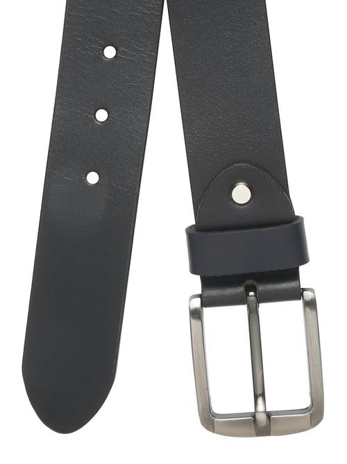 Mens Classic Black Leather Casual Belt