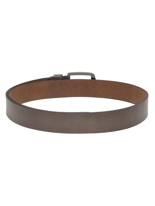 Mens Brown Textured Leather Casual belt