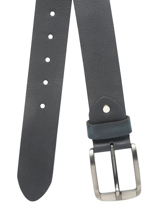 Mens Navy Textured Leather Casual belt