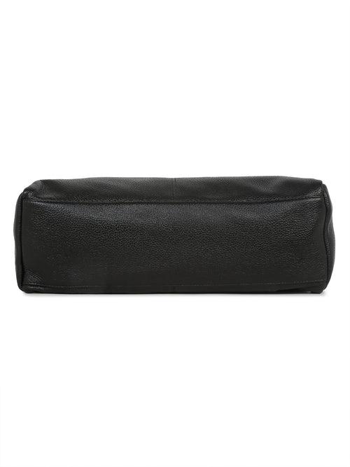 Women Black Leather Handheld bag