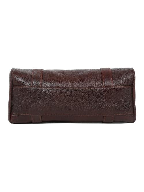 Women Brown Texture Leather Structured Bag