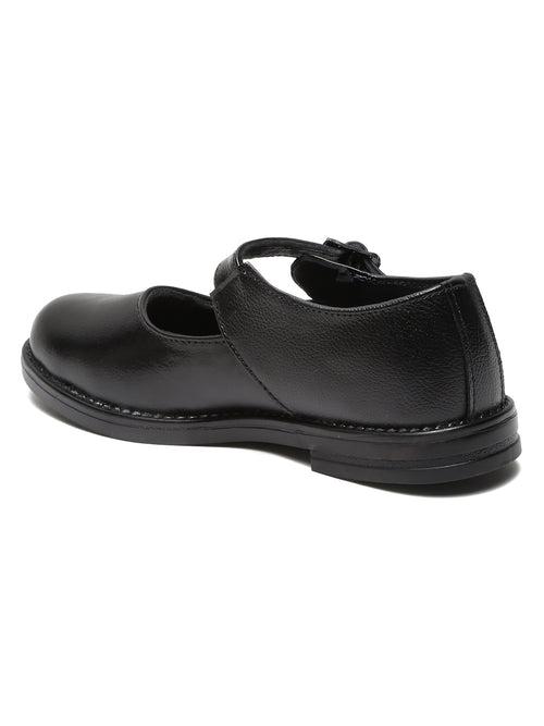 Girls Black Leather school Shoes