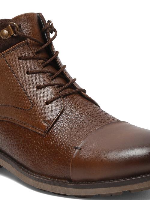 Men Brown Mid Top Lace-Up Boots