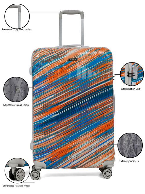 Textured & Printed 360 Degree Rotation Hard medium-Sized Trolley