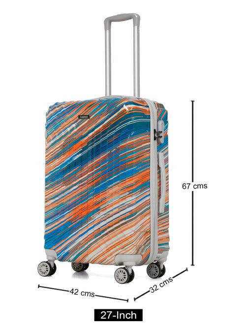 Textured & Printed 360 Degree Rotation Hard medium-Sized Trolley