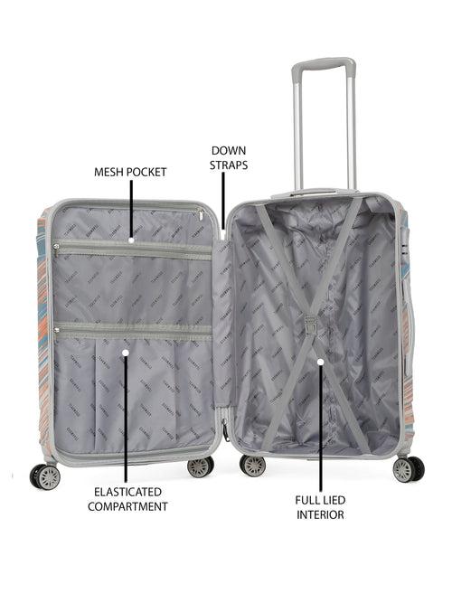 Textured & Printed 360 Degree Rotation Hard medium-Sized Trolley