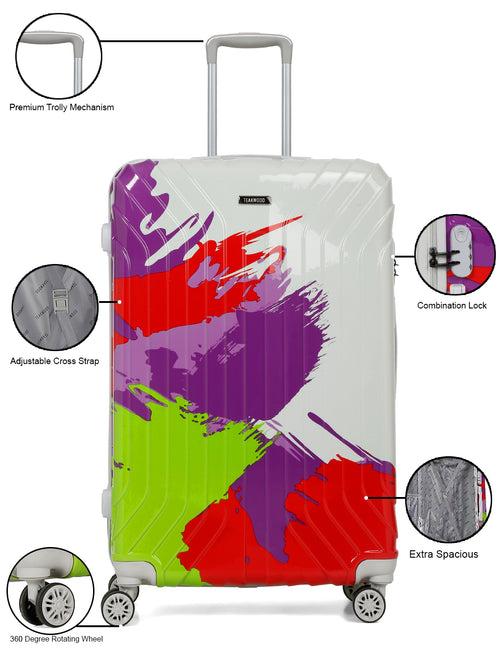 Set of 3 Abstract Printed Hard Trolley Bag