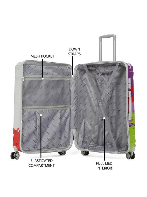 Set of 3 Abstract Printed Hard Trolley Bag