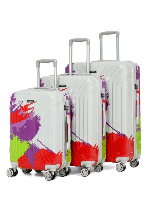 Set of 3 Abstract Printed Hard Trolley Bag
