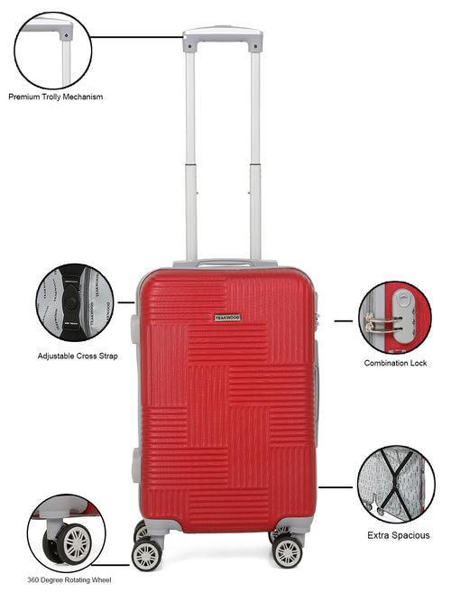 Textured Hard-Sided 360-Degree Rotation Cabin Trolley Bag- 55 CM