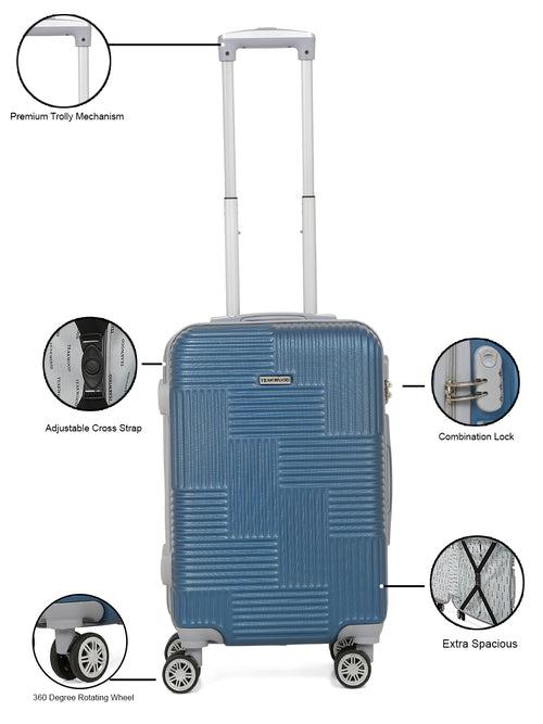 Textured Hard-Sided 360-Degree Rotation Cabin Trolley Bag- 55 CM