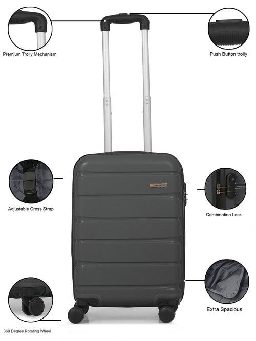 Uno 360-Degree Rotation Hard-Sided Cabin-Sized Trolley Bag 32.2L