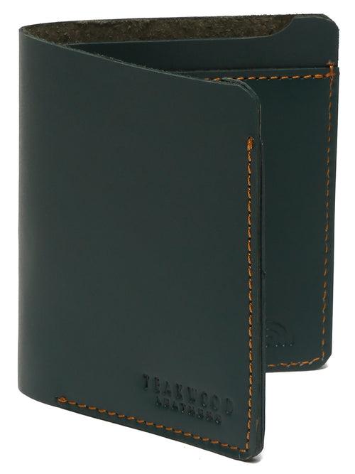 Men Green Two Fold Leather Wallet