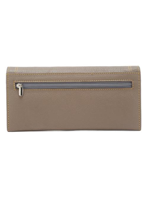 Women Light Ash Leather Two Fold Wallet