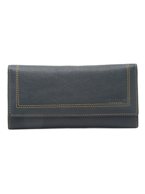 Women Light Green Leather Two Fold Wallet