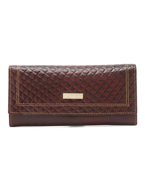 Women Brown 3D Leather Wallet