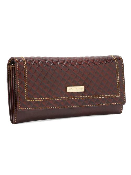 Women Brown 3D Leather Wallet