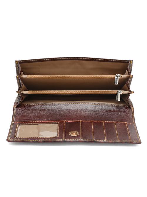 Women Brown 3D Leather Wallet