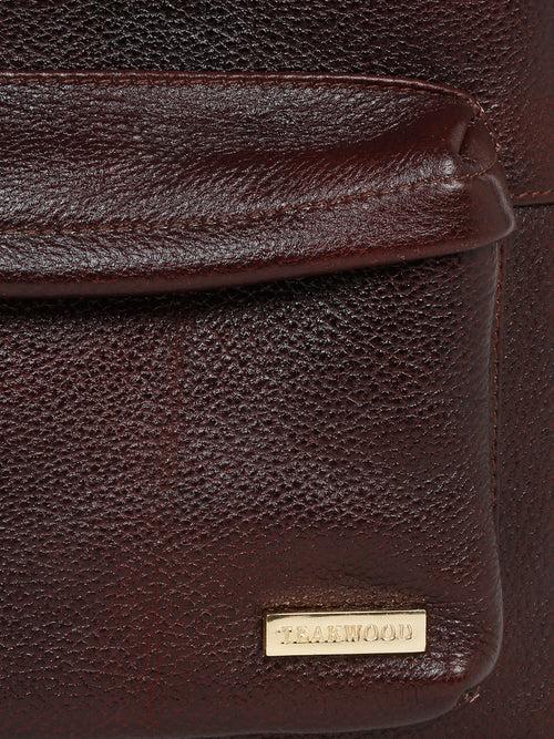 Women Brown Texture Leather Backpack