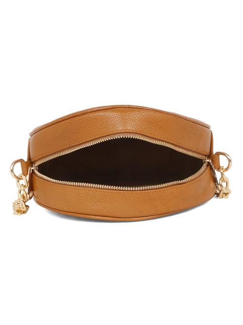 Women Round Mango Quilted Leather Sling Bag