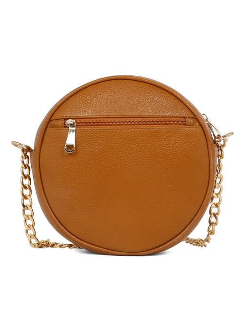 Women Round Mango Quilted Leather Sling Bag