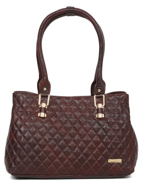 Women Quilted Brown Leather Handbags