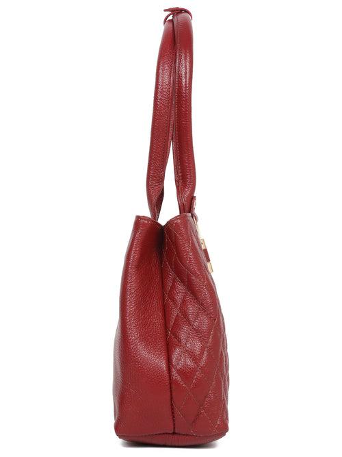 Women Quilted Red Leather Handbags