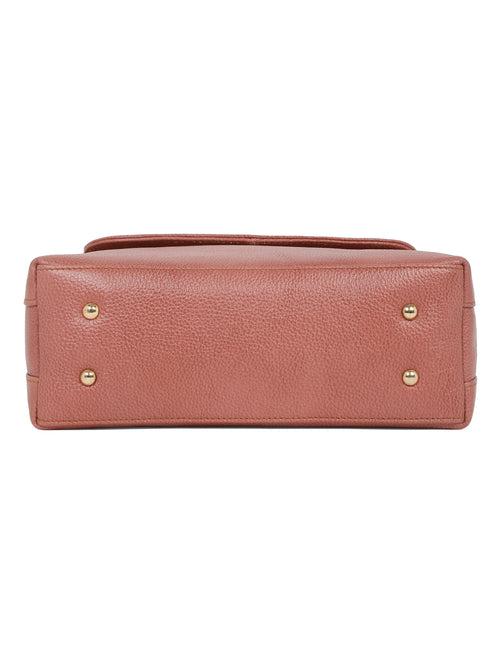 Women Pink Texture Leather Sling Bag