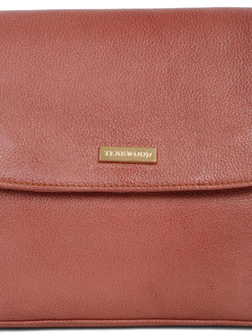 Women Pink Texture Leather Sling Bag