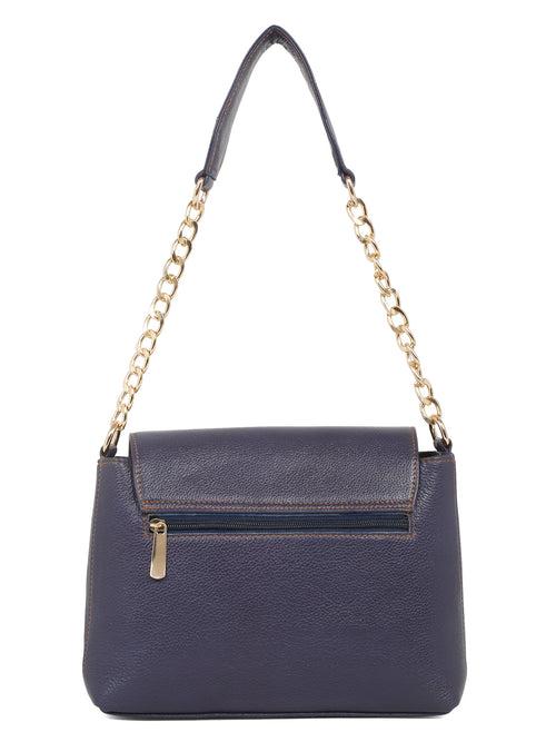 Women Purple Texture Leather Sling Bag