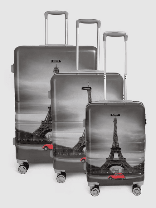 Paris Print 360 Degree Rotation Hard-Sided Cabin-Sized Trolley Bag