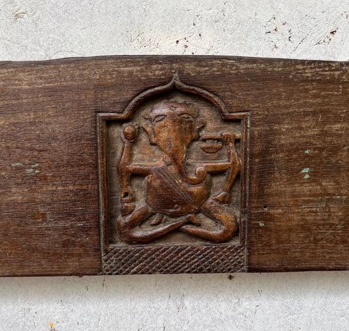 Carved Wooden Arch with Ganesha