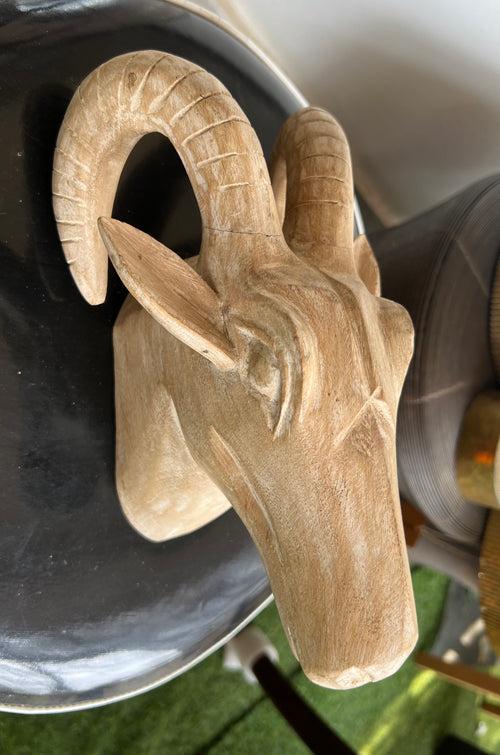 Wooden Goat Head