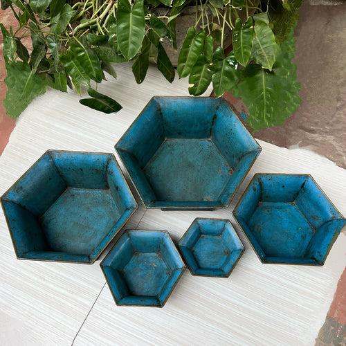 Vintage Blue Planters