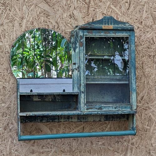 Turquoise Blue Vintage Dresser with Mirror