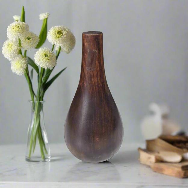 Single Wood Vase/ Planter