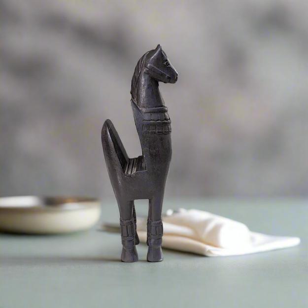 Black Wooden Horse Tissue Holder