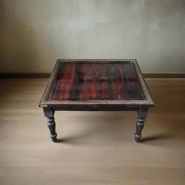 Square Coffee Table with Brass details