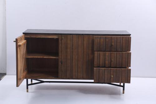 Fluted Design Sideboard with Granite Top