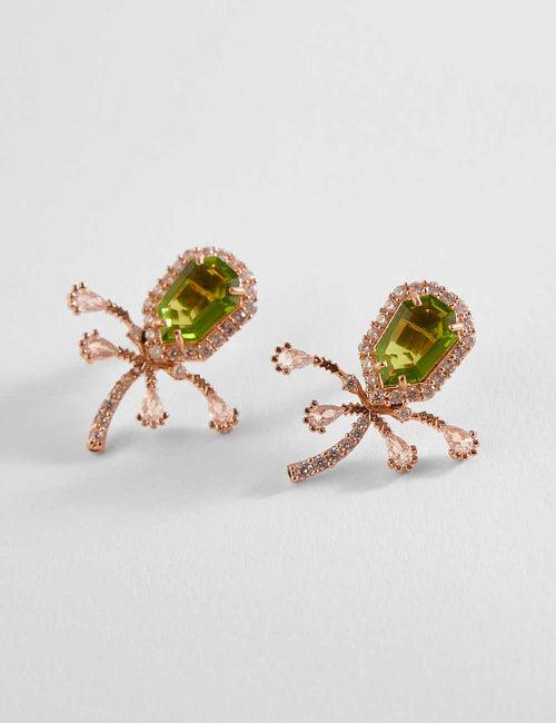 The Faena Mini Stud Earrings in Jade Green