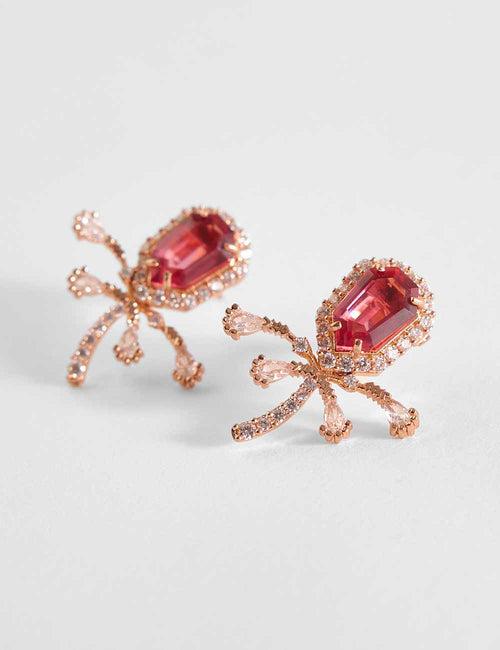 The Faena Mini Stud Earrings in Vintage Rose